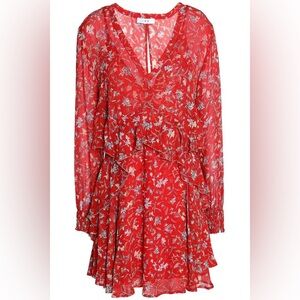 IRO Beaumont ruffled floral-print crepon mini dress